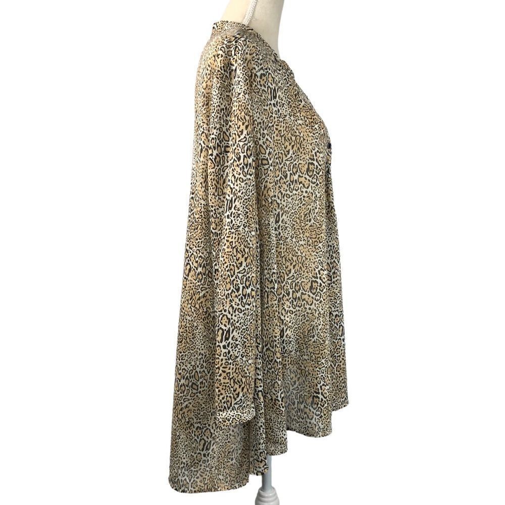 Chicos Leopard Print Button Front Tunic Top Long … - image 6